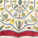 HERMES Carre 90 Scarf ""Qu'importe le Flacon"" Silk White Auth BA4793-9