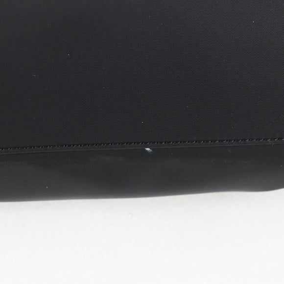 VERSACE Chain Shoulder Bag Nylon Black Gold Auth BA4795