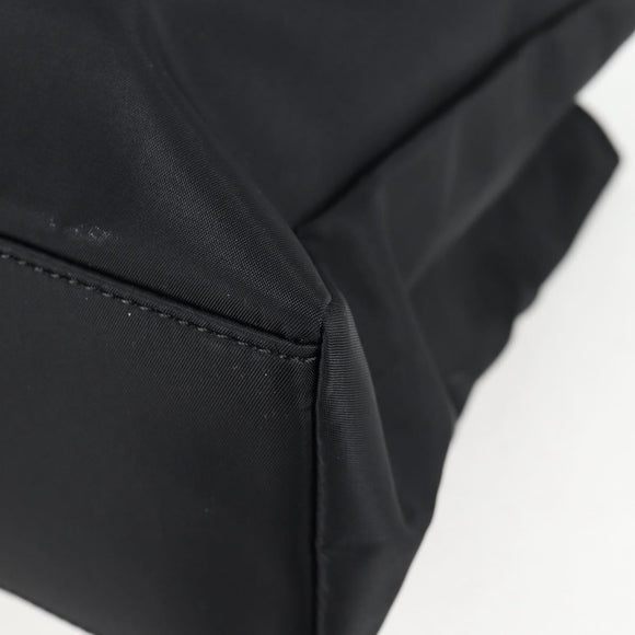 VERSACE Chain Shoulder Bag Nylon Black Gold Auth BA4795