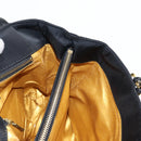 VERSACE Chain Shoulder Bag Nylon Black Gold Auth BA4795-21