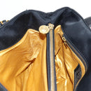 VERSACE Chain Shoulder Bag Nylon Black Gold Auth BA4795-22