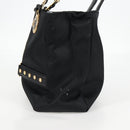 VERSACE Chain Shoulder Bag Nylon Black Gold Auth BA4795-3