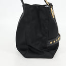 VERSACE Chain Shoulder Bag Nylon Black Gold Auth BA4795-5