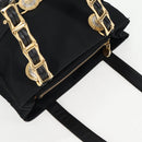 VERSACE Chain Shoulder Bag Nylon Black Gold Auth BA4795-8