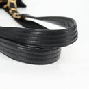 VERSACE Chain Shoulder Bag Nylon Black Gold Auth BA4795-10