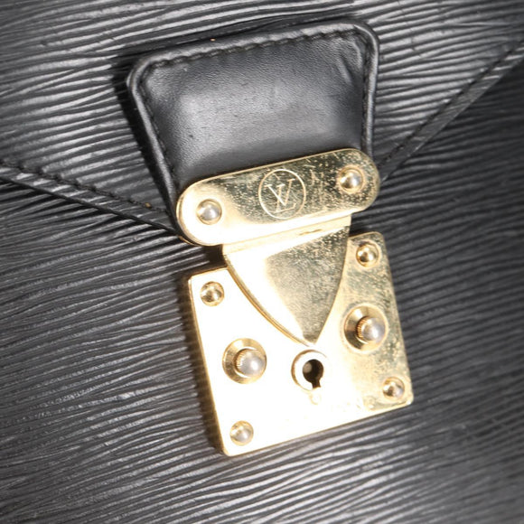 LOUIS VUITTON Epi Serviette Conseiller Business Bag Black M54422 LV Auth BA4797