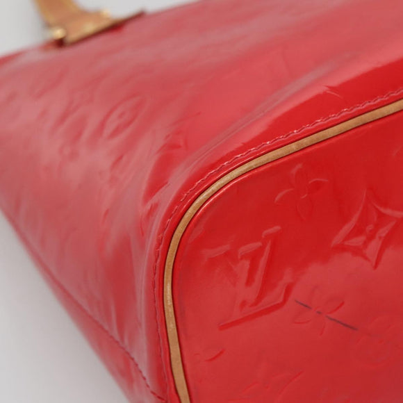 LOUIS VUITTON Monogram Vernis Houston Hand Bag Red M91092 LV Auth BA4799