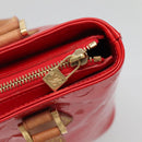 LOUIS VUITTON Monogram Vernis Houston Hand Bag Red M91092 LV Auth BA4799-10