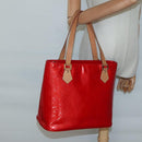 LOUIS VUITTON Monogram Vernis Houston Hand Bag Red M91092 LV Auth BA4799-22