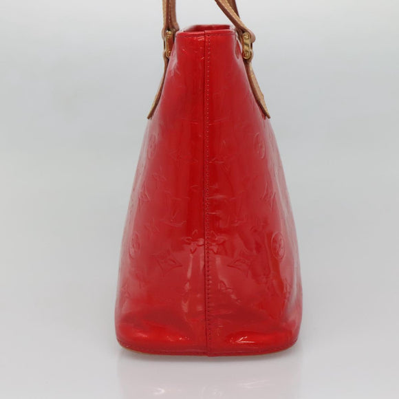 LOUIS VUITTON Monogram Vernis Houston Hand Bag Red M91092 LV Auth BA4799