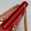LOUIS VUITTON Monogram Vernis Houston Hand Bag Red M91092 LV Auth BA4799-7