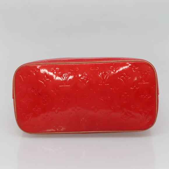 LOUIS VUITTON Monogram Vernis Houston Hand Bag Red M91092 LV Auth BA4799