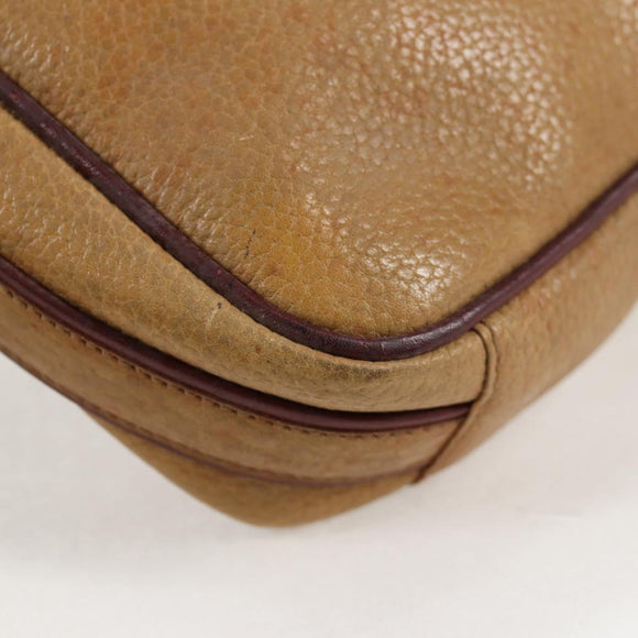 CARTIER Must Line Shoulder Bag Leather Brown Gold Auth BA4801