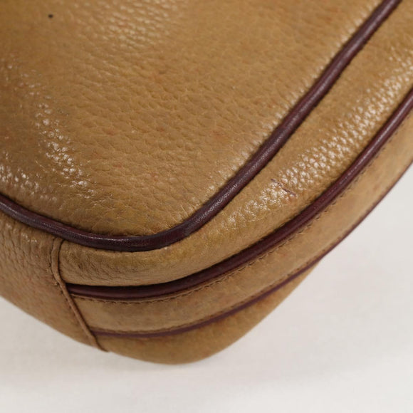 CARTIER Must Line Shoulder Bag Leather Brown Gold Auth BA4801