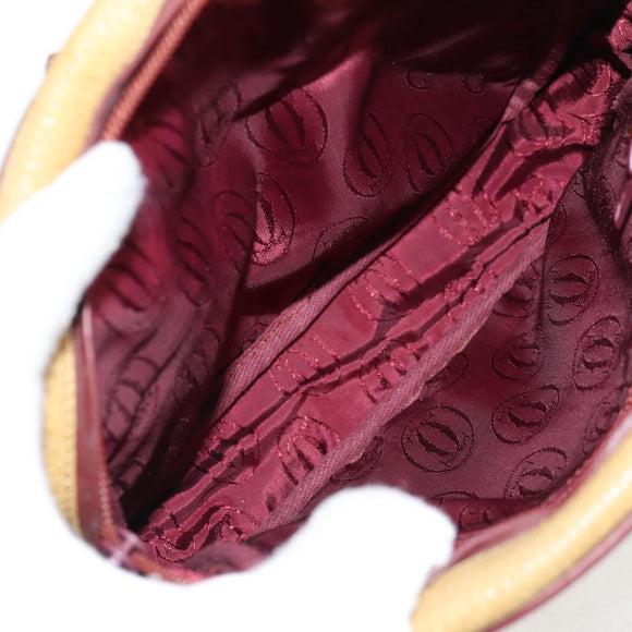 CARTIER Must Line Shoulder Bag Leather Brown Gold Auth BA4801