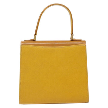 Burberrys Hand Bag Leather Yellow Gold Auth BA4802 - 0