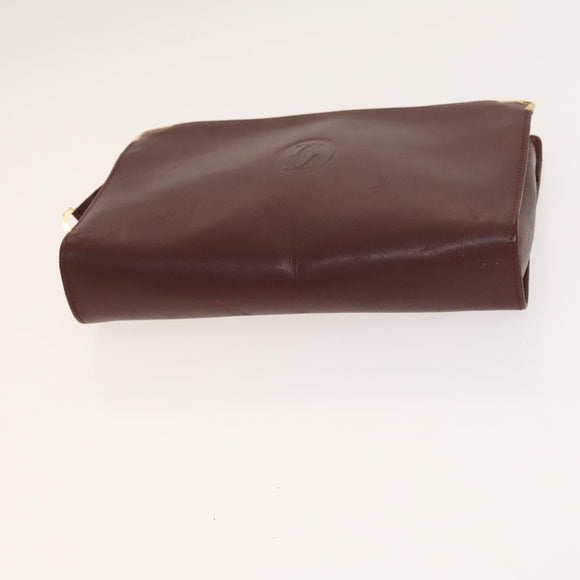 Gianni Versace Cartier Clutch Bag Leather 2Set Black Bordeaux Auth BA4804