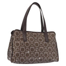 Salvatore Ferragamo Shoulder Bag PVC Leather Dark Brown Silver Auth BA4805-1