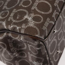 Salvatore Ferragamo Shoulder Bag PVC Leather Dark Brown Silver Auth BA4805-17