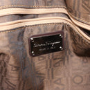 Salvatore Ferragamo Shoulder Bag PVC Leather Dark Brown Silver Auth BA4805-19