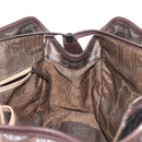 Salvatore Ferragamo Shoulder Bag PVC Leather Dark Brown Silver Auth BA4805-20