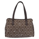 Salvatore Ferragamo Shoulder Bag PVC Leather Dark Brown Silver Auth BA4805-13