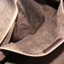 Salvatore Ferragamo Shoulder Bag PVC Leather Dark Brown Silver Auth BA4805-22