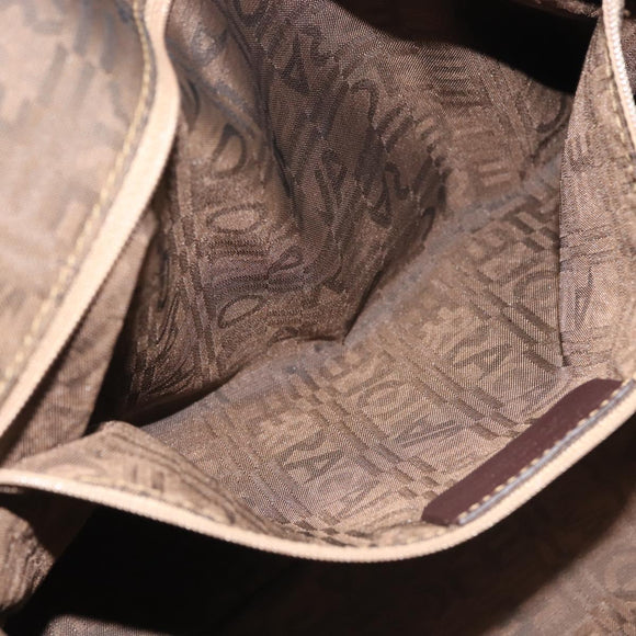 Salvatore Ferragamo Shoulder Bag PVC Leather Dark Brown Silver Auth BA4805