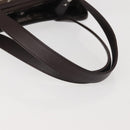 Salvatore Ferragamo Shoulder Bag PVC Leather Dark Brown Silver Auth BA4805-7