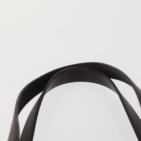 Salvatore Ferragamo Shoulder Bag PVC Leather Dark Brown Silver Auth BA4805