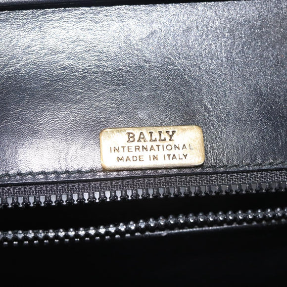 BALLY Shoulder Bag Leather Black Gold Auth BA4806