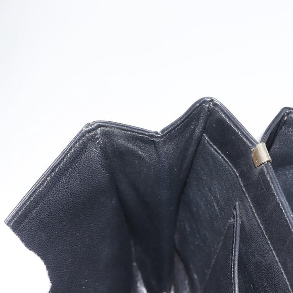 BALLY Shoulder Bag Leather Black Gold Auth BA4806