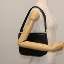 BALLY Shoulder Bag Leather Black Gold Auth BA4806-24