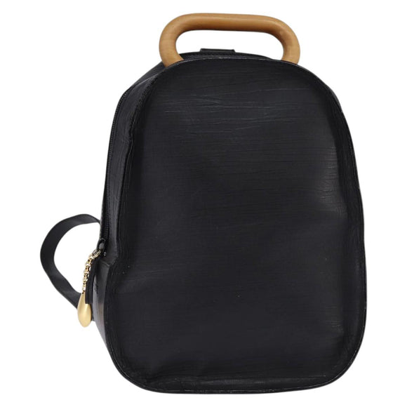 BALLY Backpack Leather Black Gold Auth BA4807