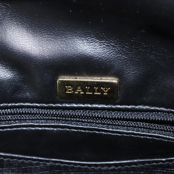 BALLY Backpack Leather Black Gold Auth BA4807