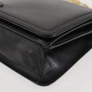 BALLY Wallet Chain Shoulder Bag Leather Black Gold Auth BA4808-14