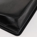 BALLY Wallet Chain Shoulder Bag Leather Black Gold Auth BA4808-15