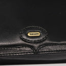 BALLY Wallet Chain Shoulder Bag Leather Black Gold Auth BA4808-17