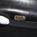 BALLY Wallet Chain Shoulder Bag Leather Black Gold Auth BA4808-18