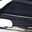 BALLY Wallet Chain Shoulder Bag Leather Black Gold Auth BA4808-11