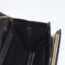 BALLY Wallet Chain Shoulder Bag Leather Black Gold Auth BA4808-19