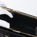 BALLY Wallet Chain Shoulder Bag Leather Black Gold Auth BA4808-21