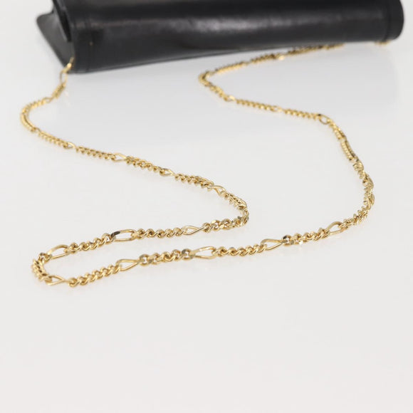 BALLY Wallet Chain Shoulder Bag Leather Black Gold Auth BA4808