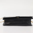 BALLY Wallet Chain Shoulder Bag Leather Black Gold Auth BA4808-5