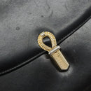 BALLY Shoulder Bag Leather Black Gold Auth BA4809-14