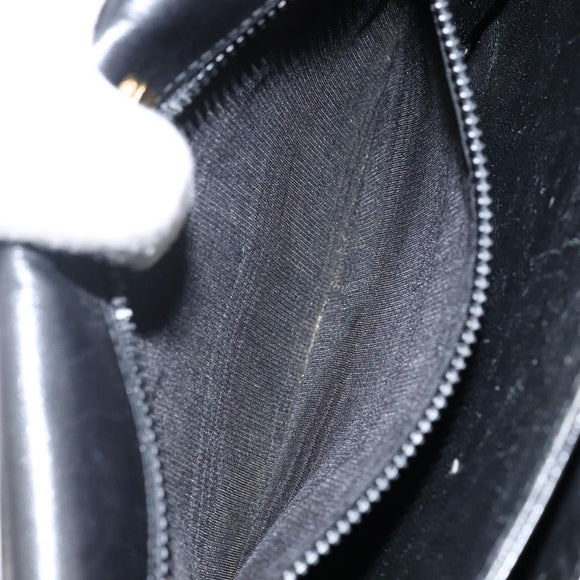 BALLY Shoulder Bag Leather Black Gold Auth BA4809