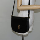 BALLY Shoulder Bag Leather Black Gold Auth BA4809-22