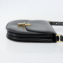 BALLY Shoulder Bag Leather Black Gold Auth BA4809-4
