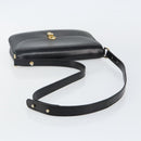 BALLY Shoulder Bag Leather Black Gold Auth BA4809-7
