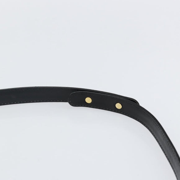 BALLY Shoulder Bag Leather Black Gold Auth BA4809